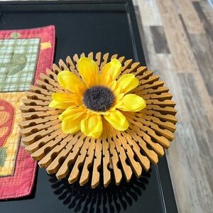 Yellow Sunflower Wooden Dollhouse table